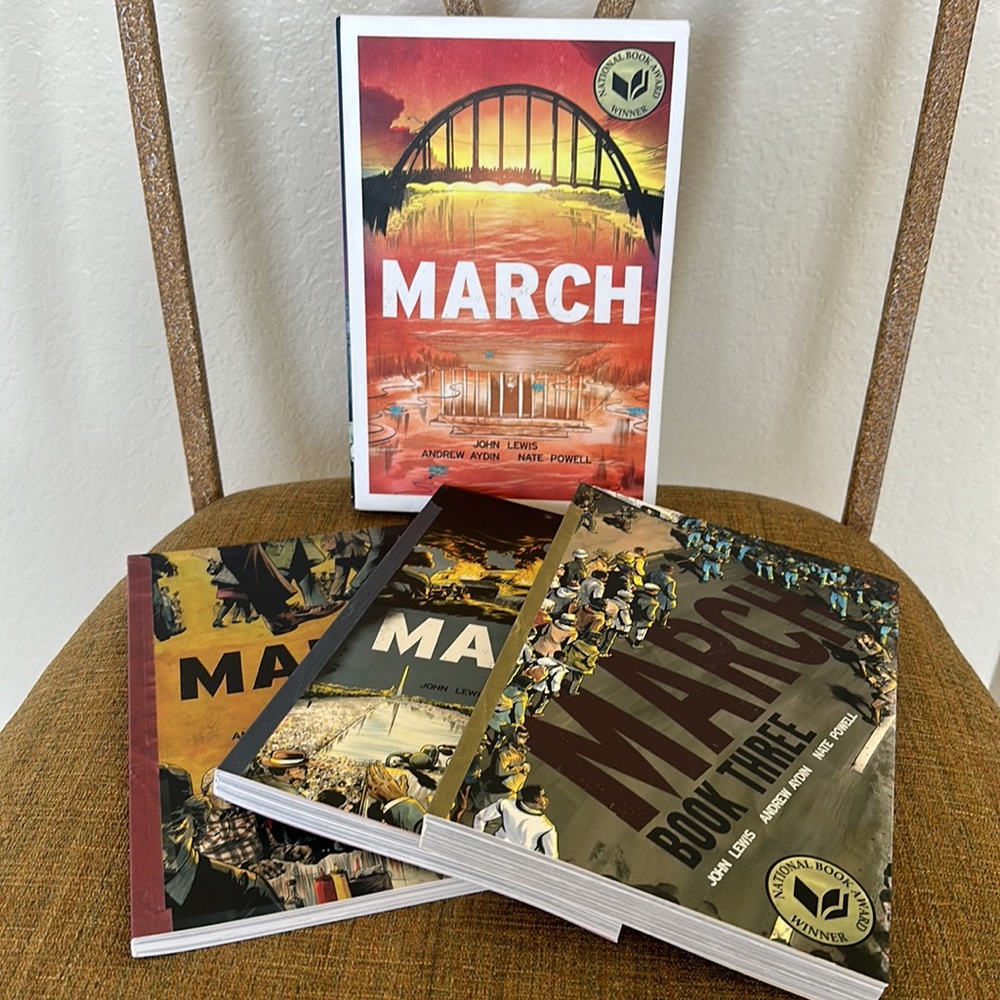 LikeNew:MARCH by John Lewis. Trilogy Slipcase cover